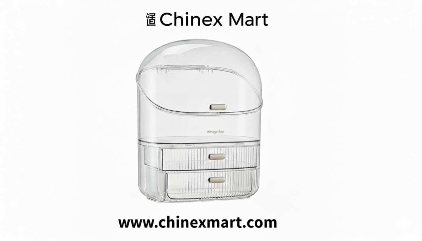 Transparent Desk Makeup Organizer Box, Cosmetic Jewelry Storage